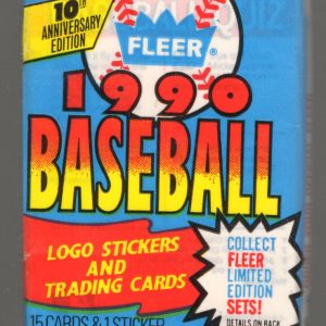 1990 Fleer Baseball Series 1 Retail Box Wax Pack Sports Cards MLB Trading Cards Rookie Cards