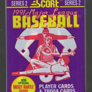 1991 Score Series 2 Vintage Baseball Card Retail Box Pack, Sports Cards