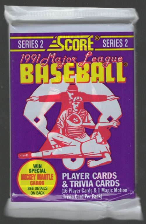 1991 Score Series 2 Vintage Baseball Card Retail Box Pack, Sports Cards
