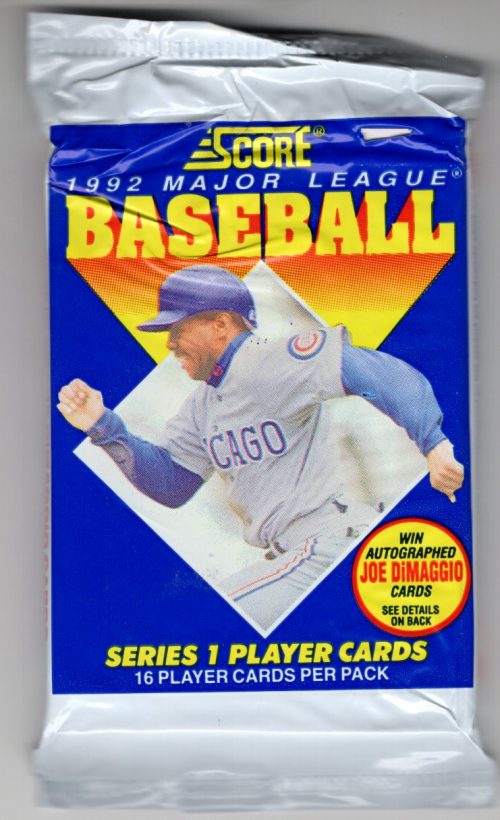 1992 Score Series 1 Vintage Baseball Cards Retail Box Pack, Sports Cards