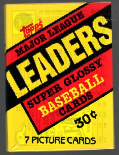 1987 Topps Major League Leaders Super Glossy Vintage Baseball Cards Retail Box Wax Pack Mini Cards