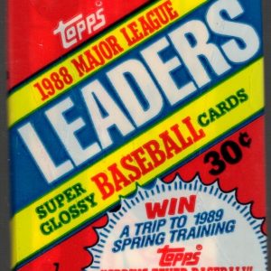1988 Topps Major League Leaders Super Glossy Vintage Baseball Cards Retail Box Wax Pack Mini Cards