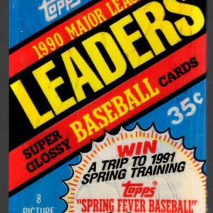 1990 Topps Major League Leaders Super Glossy Vintage Baseball Cards Retail Box Wax Pack Mini Cards