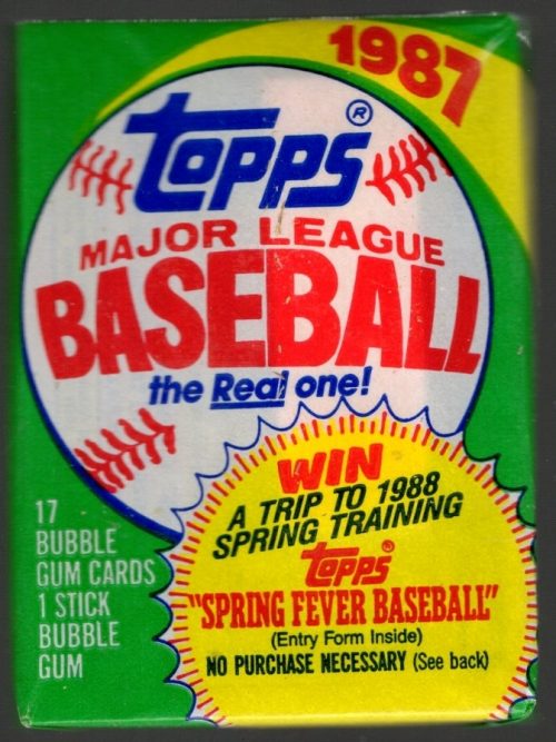1987 Topps Series 1 Vintage Baseball Cards Retail Box Wax Pack Sports Card