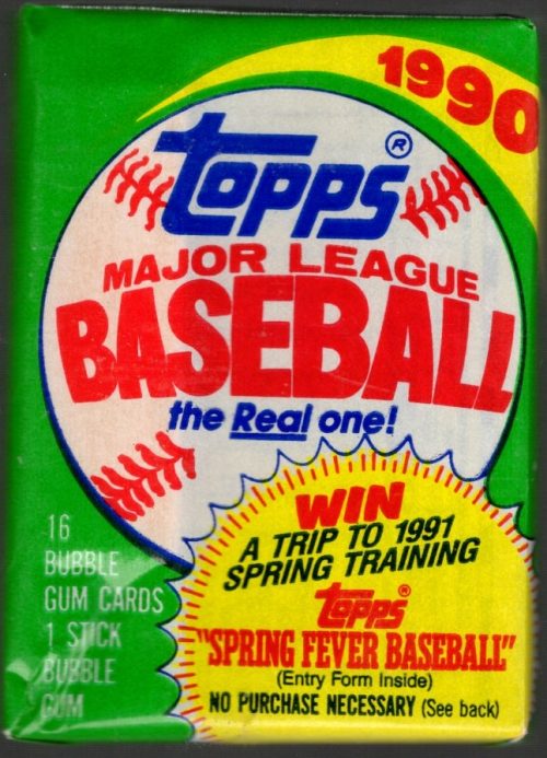 1990 Topps Series 1 Vintage Baseball Cards Retail Box Wax Pack Sports Cards