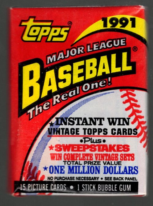1991 Topps Vintage Baseball Cards Retail Box Wax Pack Sports Cards Rookie Cards