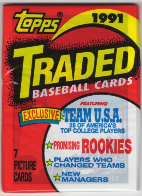 1991 Topps TRADED Series Vintage Baseball Cards Retail Box Wax Pack Sports Cards Rookie Cards