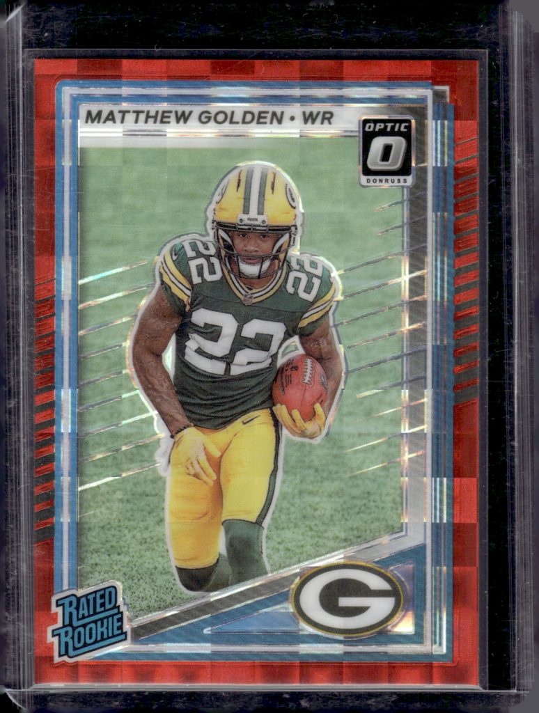 Matthew Golden Rookie Card Red Pandora 2025 Donruss Optic Preview #311 Packers