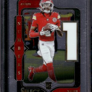 Xavier Worthy Rookie Card Numbers 2024 Panini Select #8 Kansas City Chiefs