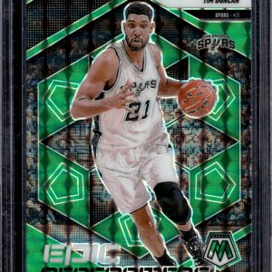 Tim Duncan Epic Performers Green Mosaic Prizm 2024-25 Mosaic #19 San Antonio Spurs
