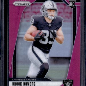 Brock Bowers Rookie Card Pink Prizm 2024 Prizm #315 Las Vegas Raiders