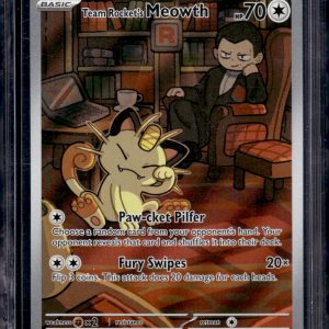 2025 Pokemon Destined Rivals Team Rocket's Meowth Illustration Rare #203 TCG