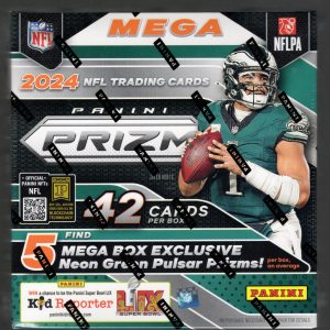 Jayden Daniels, 5 Neon Green Pulsar Prizms, Bo Nix Football Card