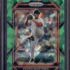 Pedro Martinez Green Cracked Ice 2023 Panini Prizm #202 Boston Red Sox