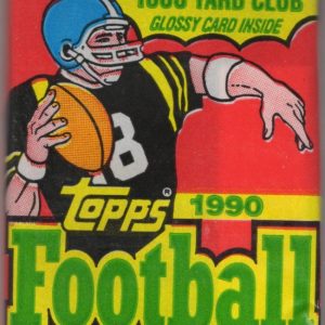 1990 Series 1 Topps Football Card Retail Box Wax Pack - Deion Sanders Rookie Card