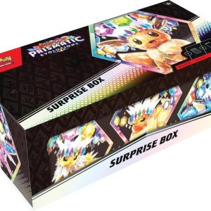 Pokemon Scarlet & Violet Prismatic Evolutions Surprise Box: 1 Foil Promo Card & 4 Booster Packs