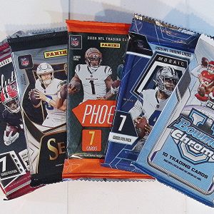5 - Football Mega Box Packs: 2023 Panini Absolute, 2024 Select, 2025 Mosaic & Phoenix, & 2025 Bowman Chrome University