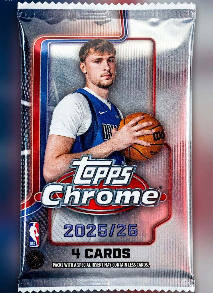 2025 Topps Chrome Basketball Blaster Box with Cooper Flagg rookie card pack