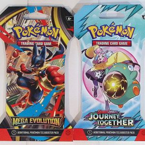 2 COUNT: 1 - 2025 Pokemon Journey Together Booster Pack & 1 - 2025 Mega Evolutions Booster Pack