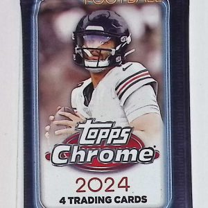2024 Topps Chrome Football Cards BLASTER Box Pack Drake Maye, Jayden Daniels Rookie Card