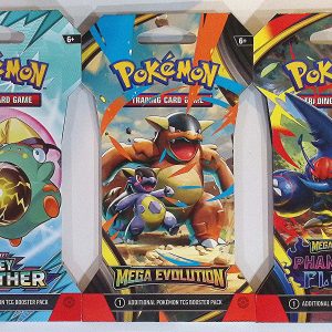 3 - Pokemon 2025 Booster Packs Sleeved: 1 - Journey Together, 1 - Pokemon Mega Evolutions, & 1 - 2025 Phantasmal Flames